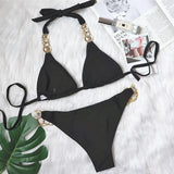 Fongt New Swimsuit Crystal Diamond Swimming Suit Sexy Swimsuit Metal Accessories
