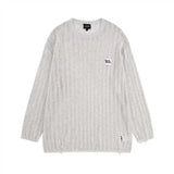 Loose Lazy Wind Hollowed Out To Put On The New Summer Blue Small, Fresh And Thin Sunscreen Knitted Blouse-Outfit