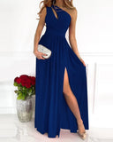 Slant Shoulder Hollow-out Elegant Other Commuter Gradient Color High Long
