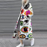 2023 Winter Women's Windbreaker Long Sleeve Long Button Lapel Coat Woolen Coat Casual Plaid Letter Printing Commuting Warmth-Outfit