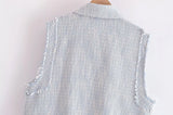 New Rough Lapel Short Textured Pocket Vest 7484246-Outfit