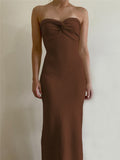 Knit Twisted Tube Midi Dress-Outfit