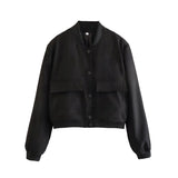 Fongt Women's New Large Pocket Bomber Jacket In Spring