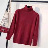 Autumn Winter Thick Turn-down Collar High Elasticity Casual Pullovers Female Thick Turtleneck Knitted Women