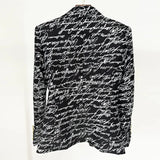 Fongt Autumn Star Fashion English Letter Print Double Buckle Repair Suit Jacket Jacket