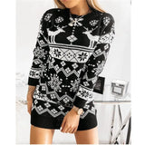 Deer Knitted Long Sleeve Round Neck Casual Winter Autumn Pullover Clothes Ladies Fashion Sweater Women