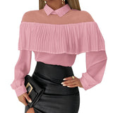 Patchwork Tops Autumn Women Tops Casual Long Sleeve Blouse 2020 VONDA OL Office Shirts Bohemian Tops Blusas
