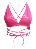 Summer Fashion Sexy Hot Bare-Back Strapped Sequined Bikini Vest-Outfit