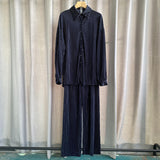 Net Color Press Fold Suit-Outfit