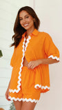 Fongt Spring 2024 New Women's Simple Fashion Short Shirt Casual Suit-88156-Outfit