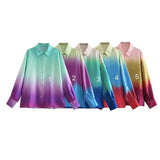 Spring Tie-Dye Printed Fashion Leisure Long-Sleeved Shirt-Outfit
