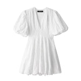 Fongt Women's Clothing 2025 Summer New Women's Embroidered Fluffy Dress E74084