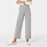 Elastic Loose Wide Leg Straight Leg Jeans Nine Minutes Pants-Outfit