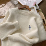 purple thick sweater loose new retro niche knitted top