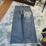 Big Boy Jeans Xinjiajuku Hip-Hop Cartoon Pattern Loosely Embroidered Jeans-Outfit