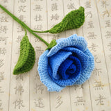Fongt Doll Line Wine Cup Rose Wool Knitting Rose Bouquet Hand-Woven Eternal Flower Wool Flower Simulation-Outfit