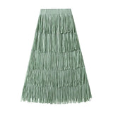 Fongt Folded Tuxedo Skirts Women's Summer New Fried Street Niche Temperament With Thin Half Skirt 0666