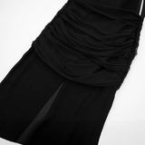 Autumn Flower Decorated Silk Net Pleated Dress 0881251-Outfit