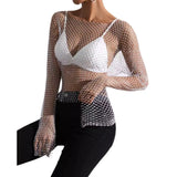 Fongt Summer Grid Flash Drill Women's T-Shirt