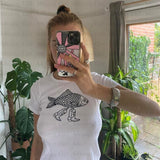 Fish With Legs Graphic White T-Shirt-Outfit
