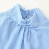 Fongt Summer New Sleek Double-Layer Lotus Side Pendulum Solid Dress