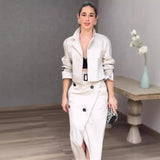 Fongt 2023 New Joker Casual Overalls Temperament Button Belt Suit Skirt-Outfit