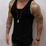 Fongt Men's Wear Summer Thin Sleeveless Men's Vest White Mesh Hollow Sports Top
