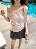 Fongt Xixi 13 Lines 2025 Summer New Temperament Collar With Small Shirt Chiffic Short-Sleeved T-Shirt Top Women 89340