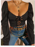 Neck Hollow Out Long Sleeve Crop