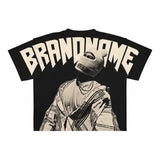 Harajuku Style T-Shirt Men's Hip-Hop Gothic Large Pattern Printed Punk Short-Sleeved Casual T-Shirt-Outfit
