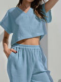 Loose Pajamas Womens Cotton 2 Piece