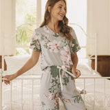 Thin Floral Print Home Pajama