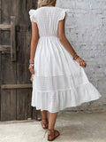 Fongt Women's Summer Tie-In V-Neck Open Dress