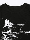 Guitar Ribbed Cropped Tank Top-Outfit