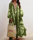 Autumn Collar Long Sleeve Printed