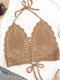crop cami top made of crochet