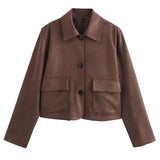 Fongt Women's Clothing Explosion Fashion With Old Money Velvet Leather Short Coat