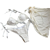 2023 New Special Fabric Folding Sexy Swimsuit Swimsuit Three-Piece Bikini