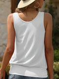 Fongt Summer Short Sleeve New Hot Pure Color Buffet Sleeveless Waist Knitted Leisure Vest Fashion