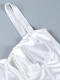 Tie Front Satin Corset Top-Outfit