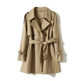 Orange Advanced Sense Of Short Elegant And Spontaneous Trench Coat Female 2024 Spring New Stylish Three-Dimensional Silhouette-Outfit