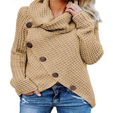 Turtleneck Loose Solid Color Women's Sweater Long Sleeve