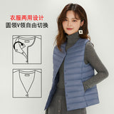 2024 New Autumn And Winter Light Down Jacket Vest Female Warm Slim Inside The Vest Vest White Duck Velvet-Outfit
