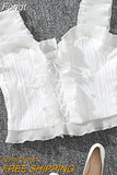 2023 New Summer Autumn Bustier White Black Tank Top Female Sexy Bandage Sleeveless Crop Top Zipper Woman