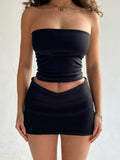 Tube Top And Bodycon Mini Skirt Set-Outfit