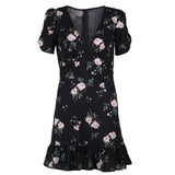 2020 Sexy Women Boho Floral Deep V-Neck Mini Dress Short Sleeve Summer Beach Sundress 2020 New