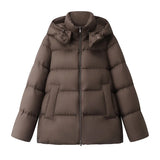 2024 Autumn And Winter New Jiangnan Female Simple Loose Hooded Down Jacket 90 White Duck Down Warm Bread Clothing Coat Tide-Outfit