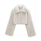 Fongt Women's Thick Lamb Fur Black Coat Women's Winter 2025 New Fur