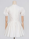 Fongt Gentle Wind Princess Temperament Elegant Dress 2025 Spring New Bow Leisure Bubble Sleeve