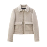 Fongt Women's Dress 2025 Autumn Zipper Collar Long-Sleeved Jacket Baseball Jacket Women L52255